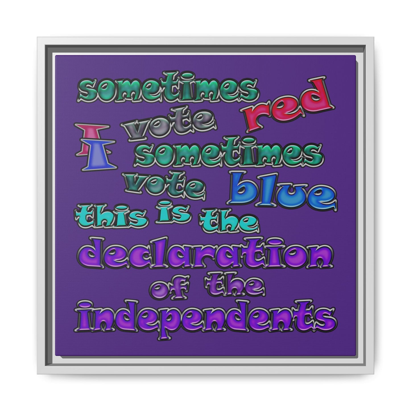 declaration of the independents - framed canvas art (purple)