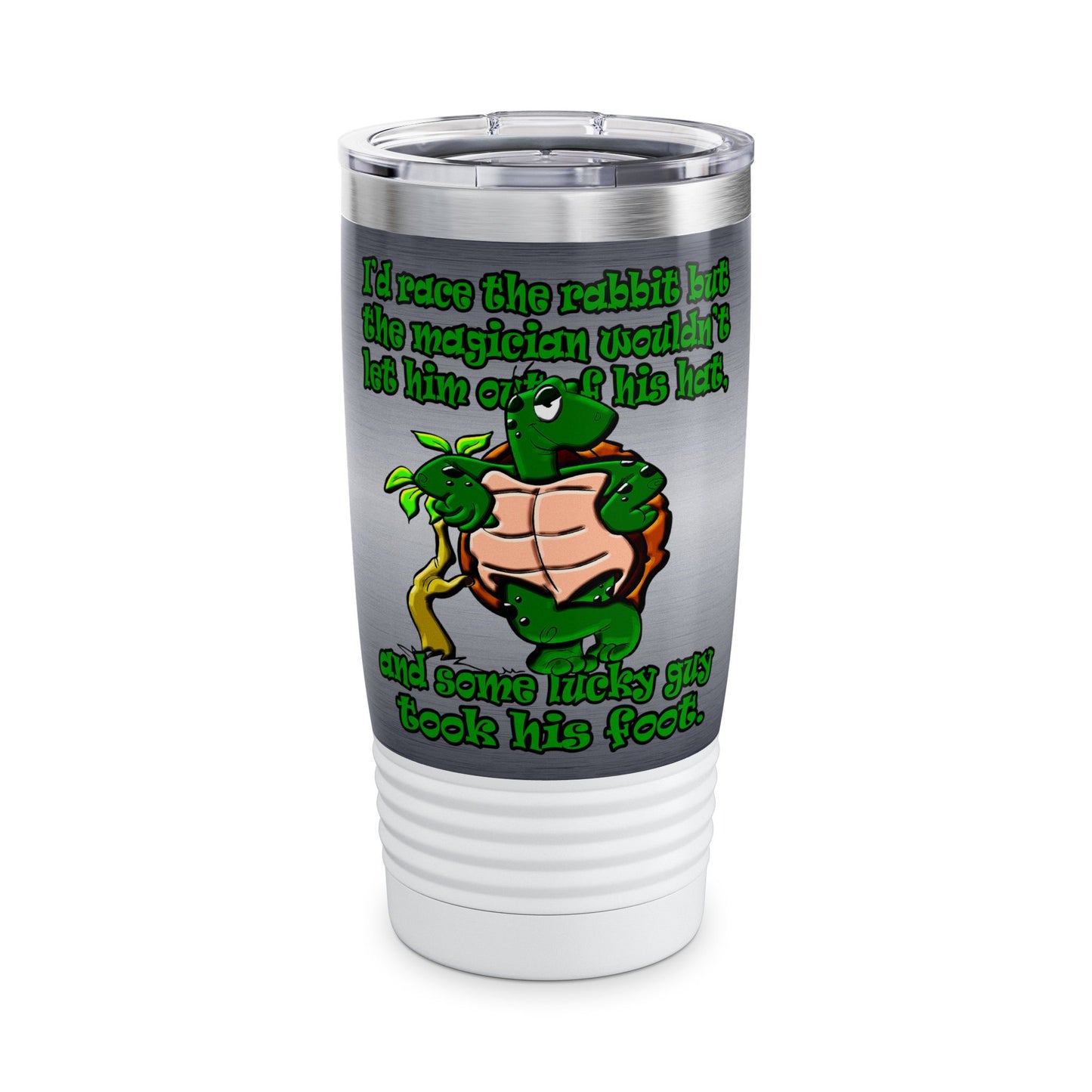 turtle race - Ringneck Tumbler, 20oz (brushed nickel)