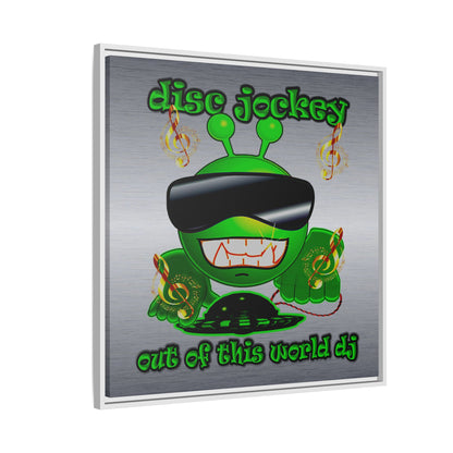 disc jockey - framed canvas art (brushed nickel)