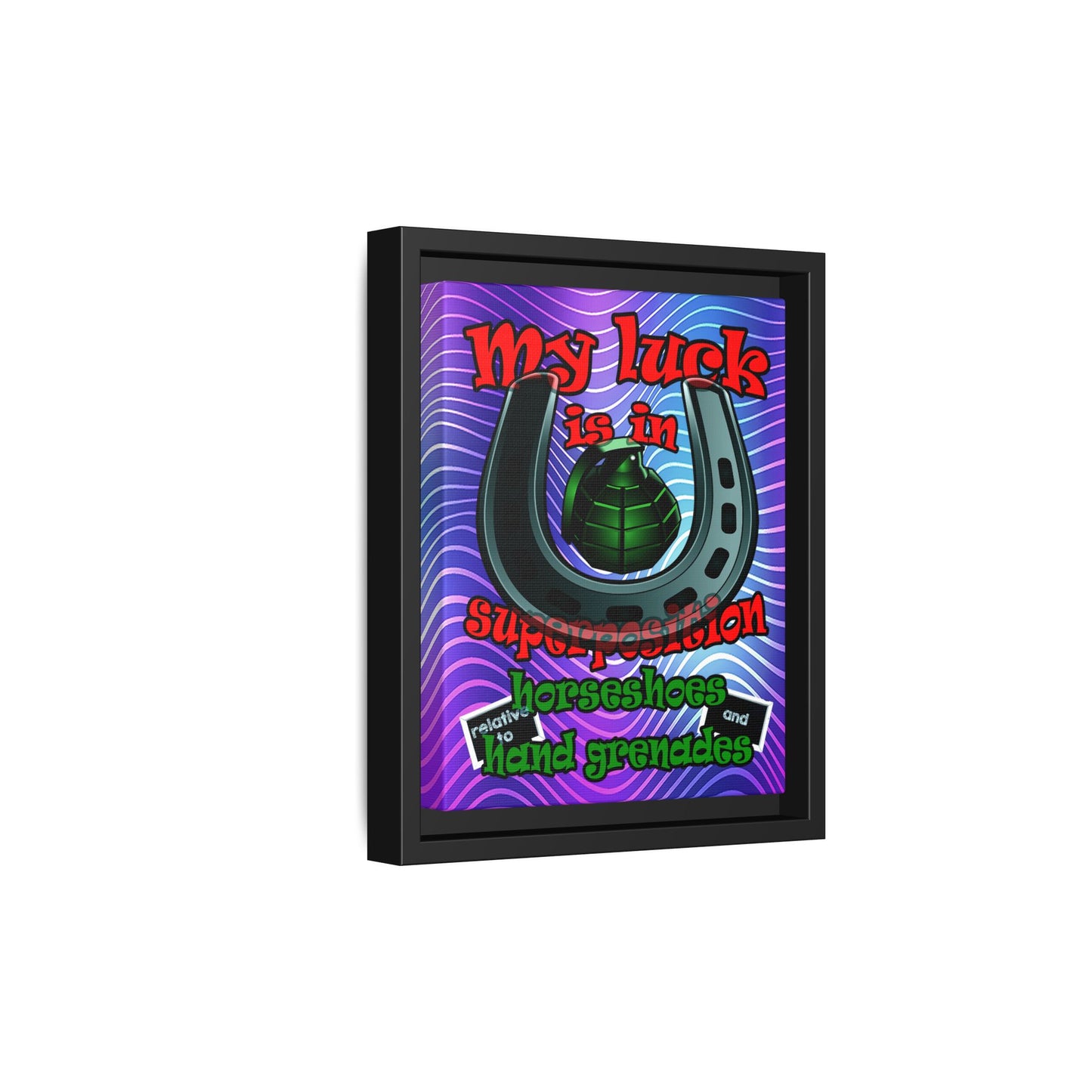 my luck - framed canvas art (purple wave)