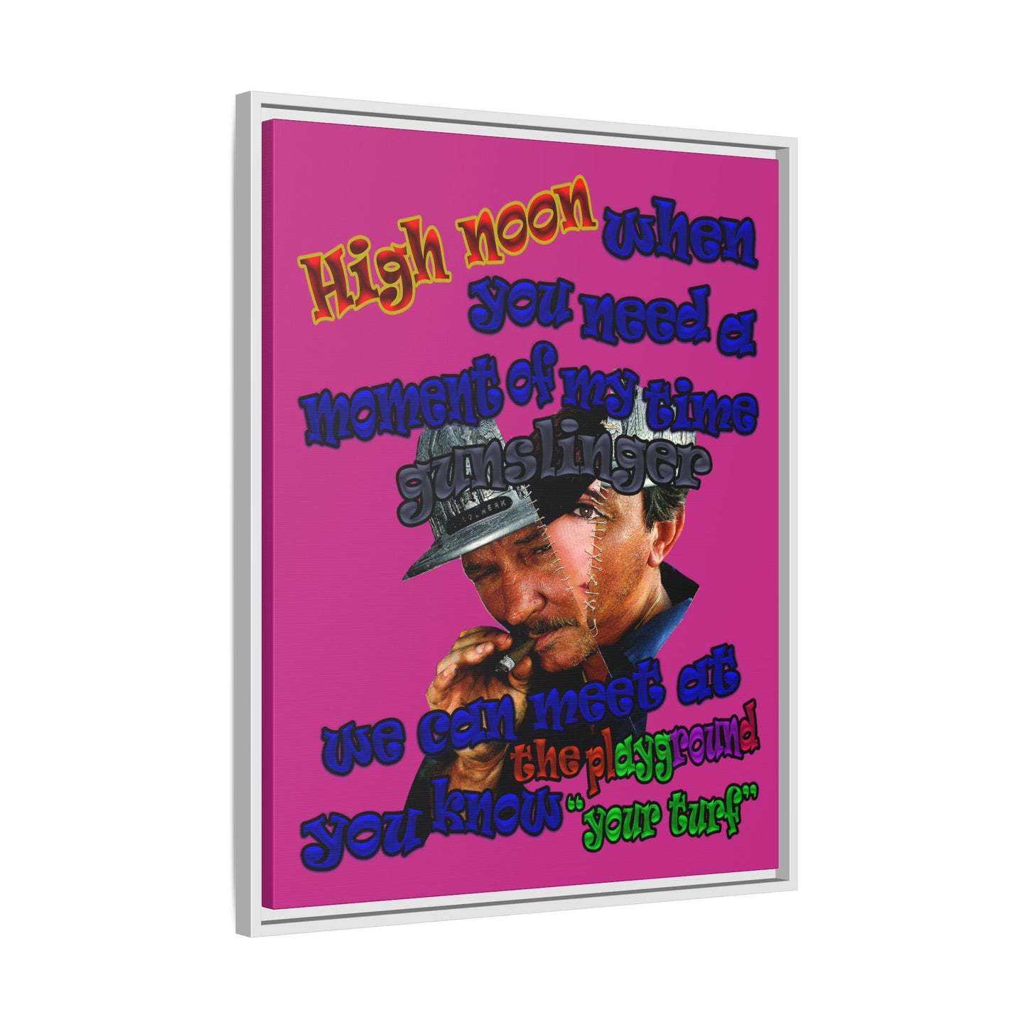 high noon - framed canvas art (pink)