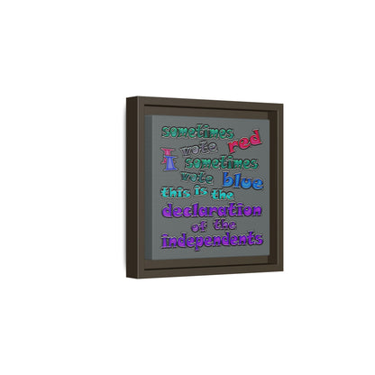 declaration of the independents - framed canvas art (dark grey)