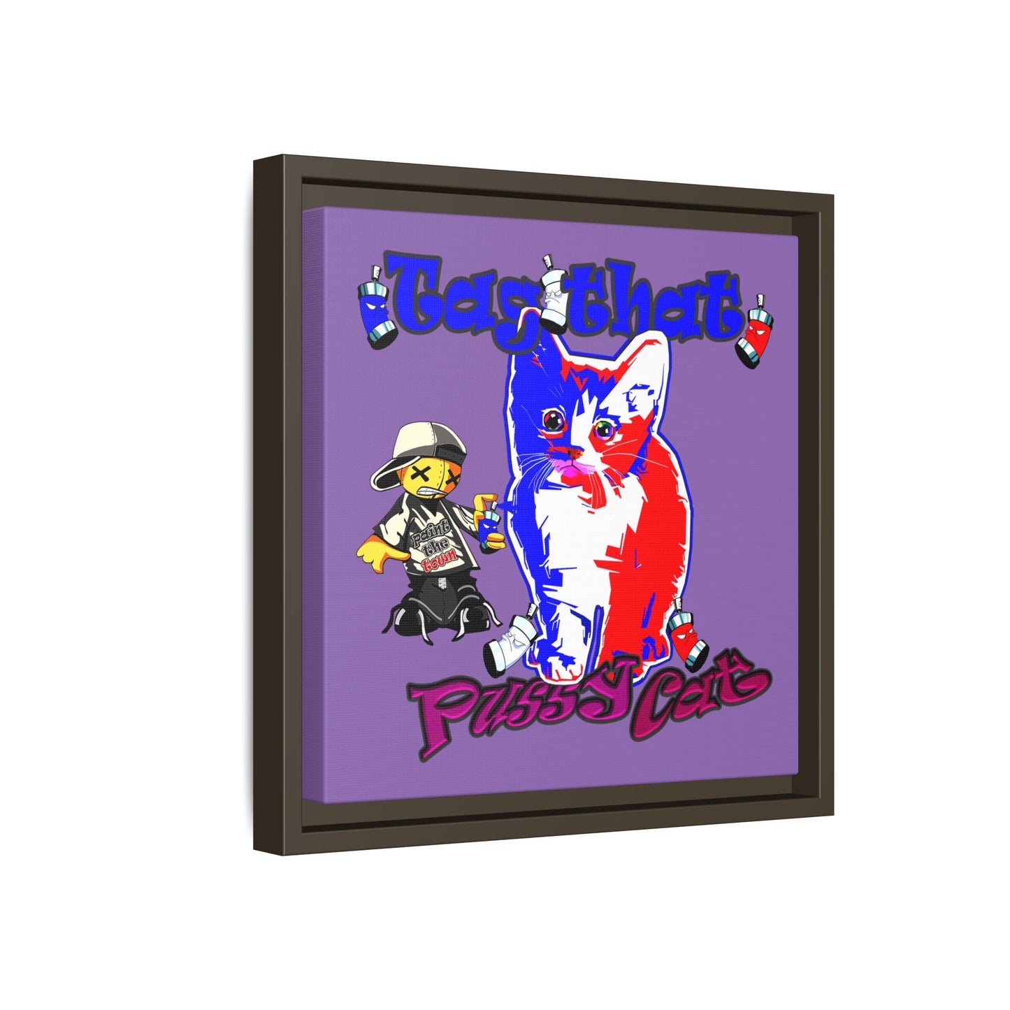 tag that - framed canvas art (light purple)