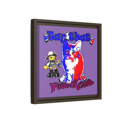 tag that - framed canvas art (light purple)
