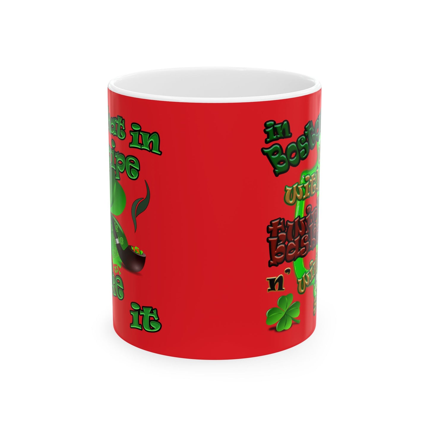 celtics logo - White Mug (red)