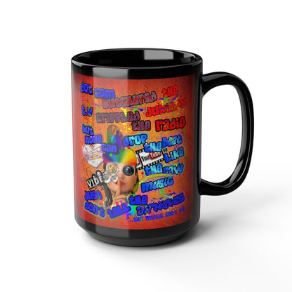 drop the beat - Black Mug (burnt orange)
