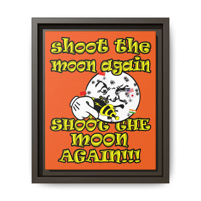 shoot the moon again - framed canvas art (orange)