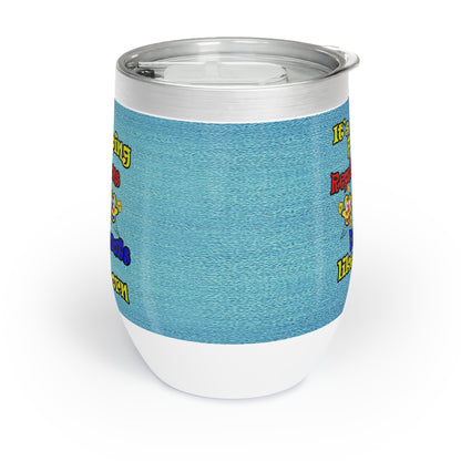popping like popcorn - Chill Wine Tumbler (faded blue)