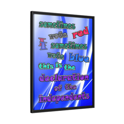 declaration of the independents - framed canvas art (blue-white wave)