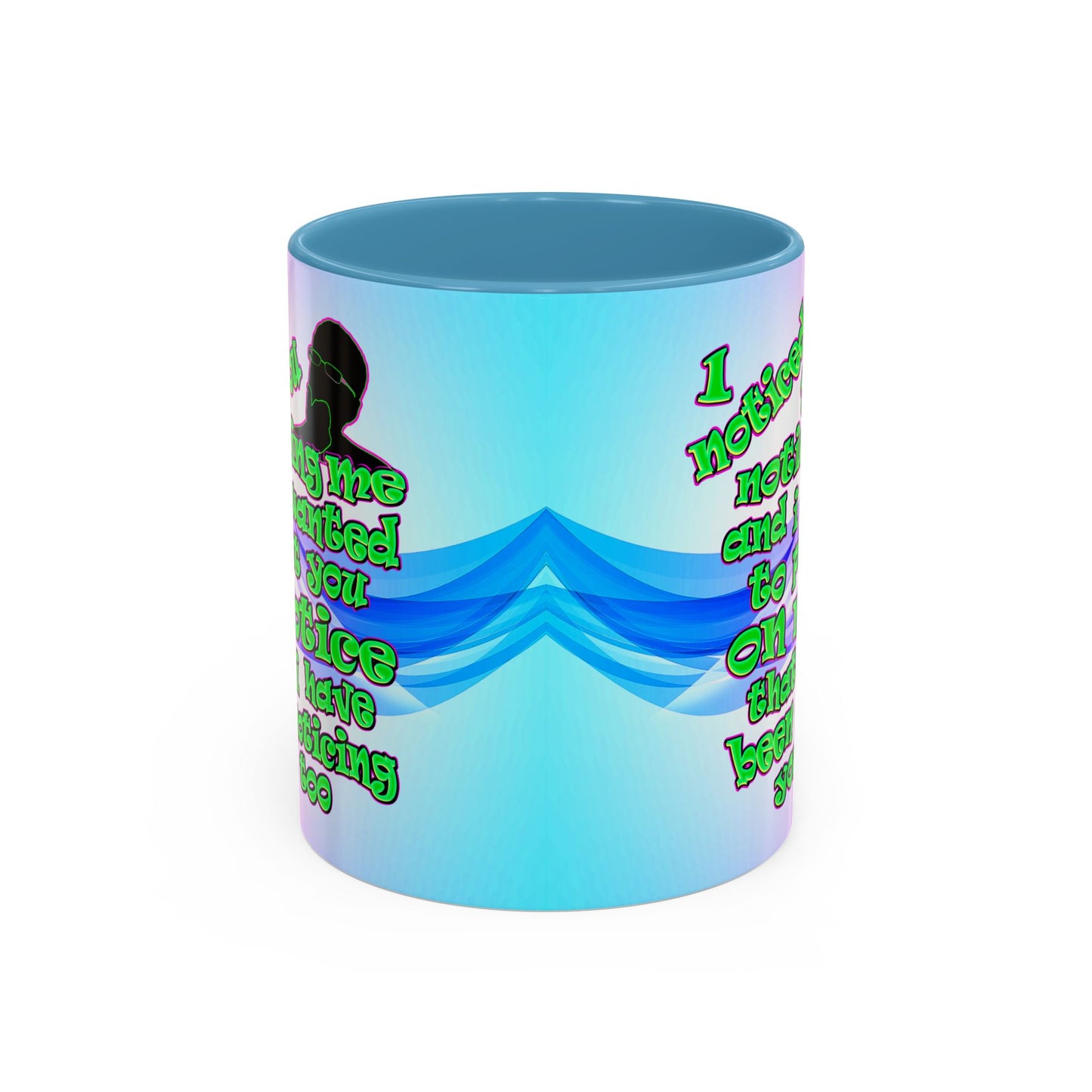 noticed you noticing - Accent Mug (light blue-pink wave)