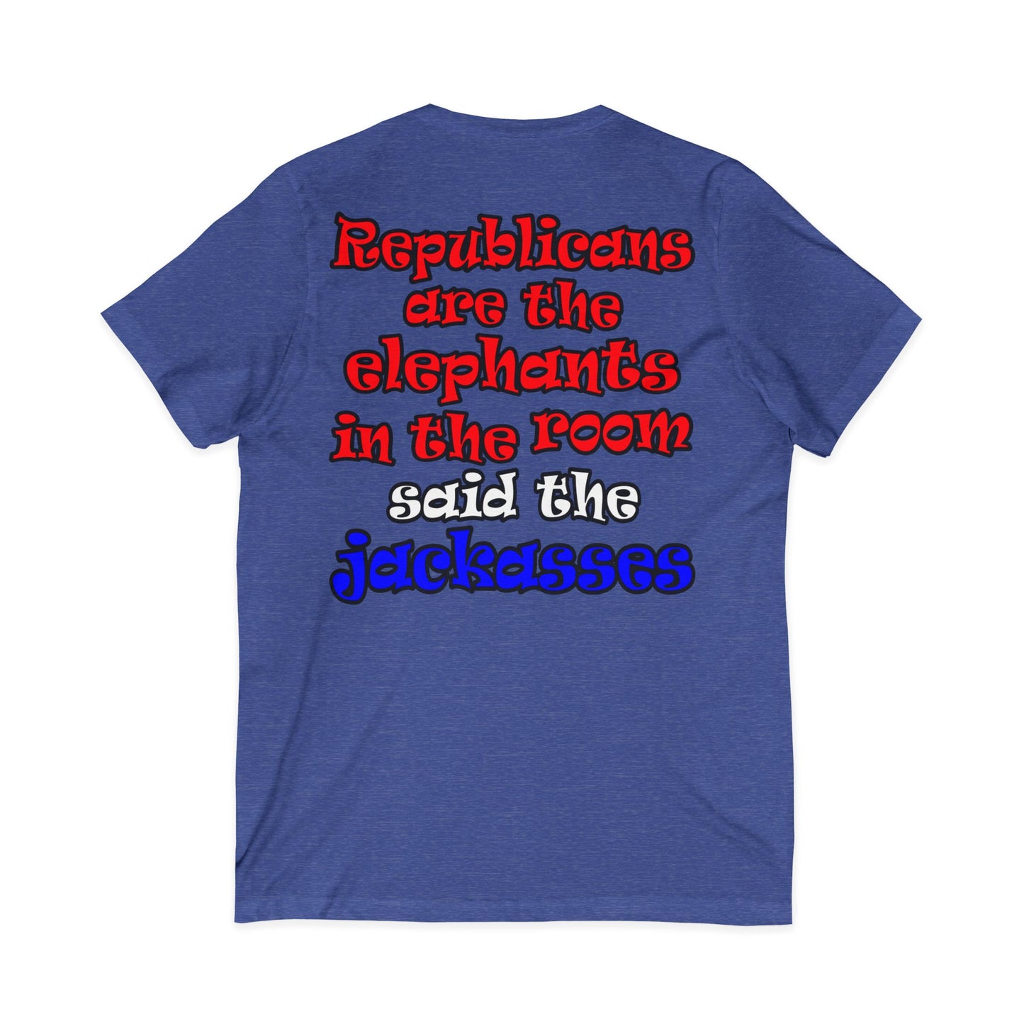 donkeys and elephants - Unisex Jersey Short Sleeve V-Neck Tee
