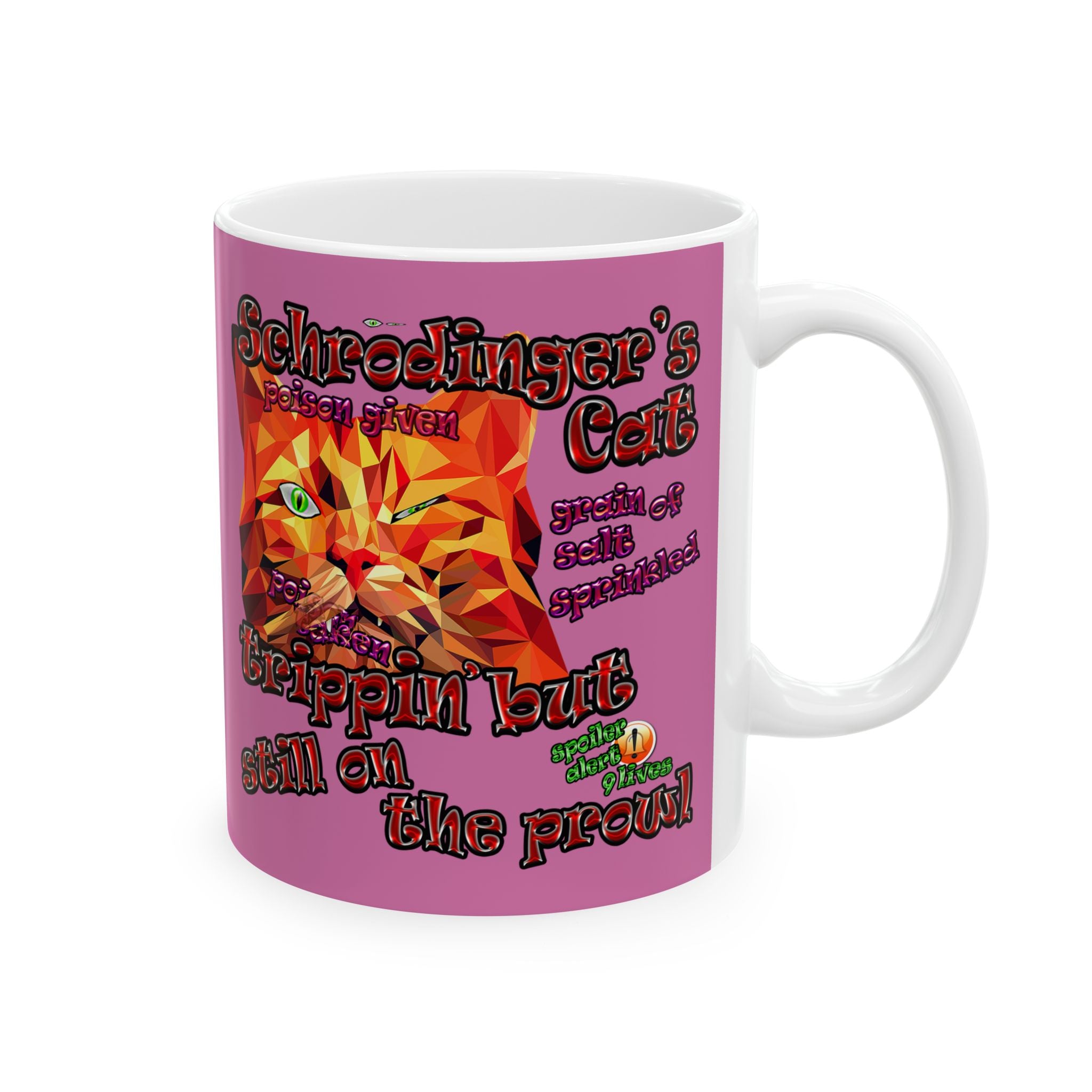 schrodinger's cat - White Mug (light pink)