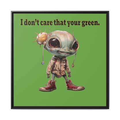 I don't care that your green - framed canvas art (green)