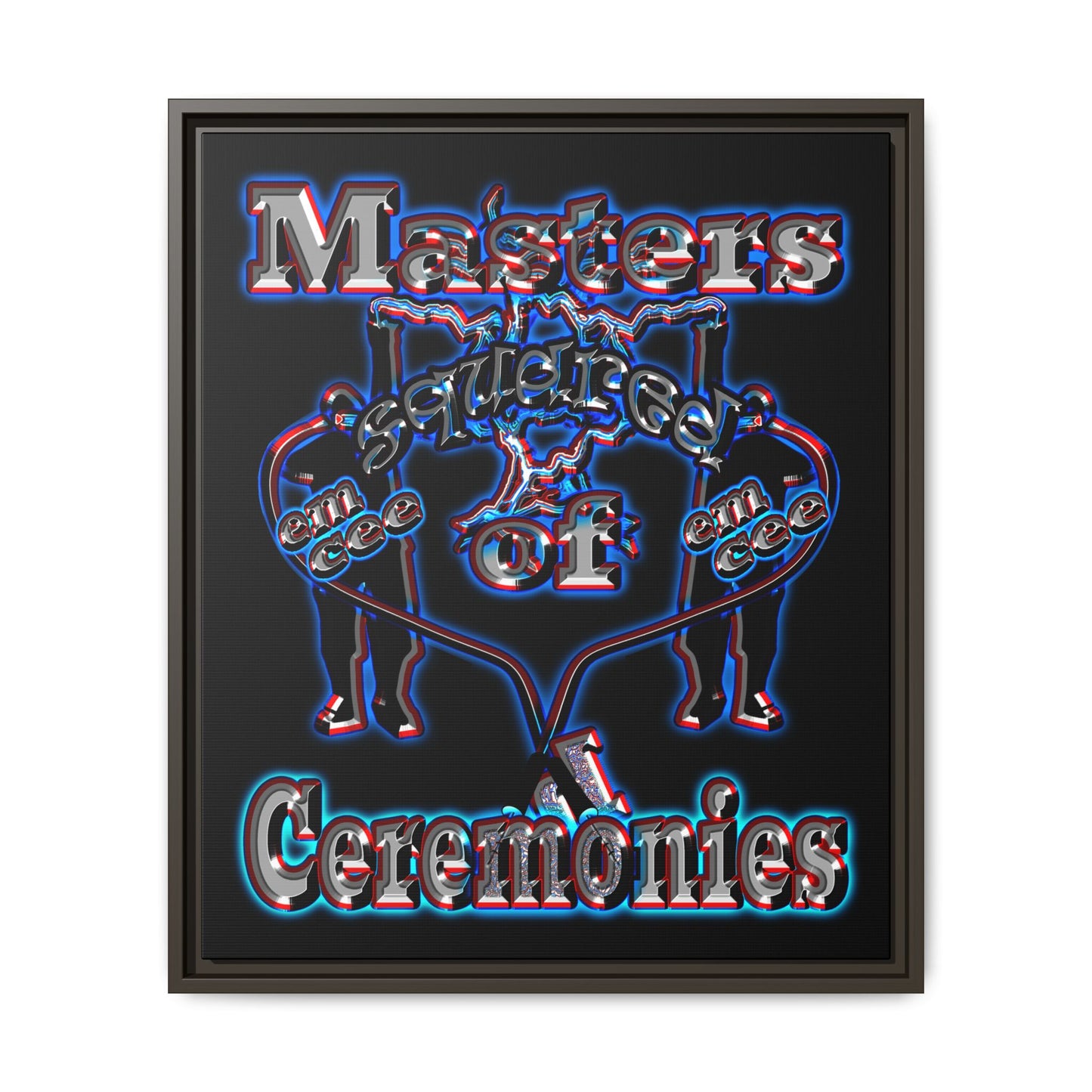 em cee squared - framed canvas art (black)