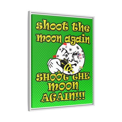 shoot the moon again - framed canvas art (logo green)