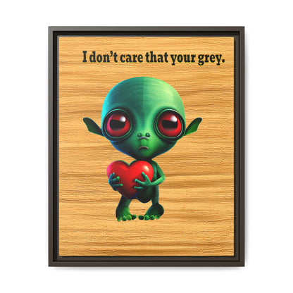 I don't care that your grey - framed canvas art (butterscotch wood finish)