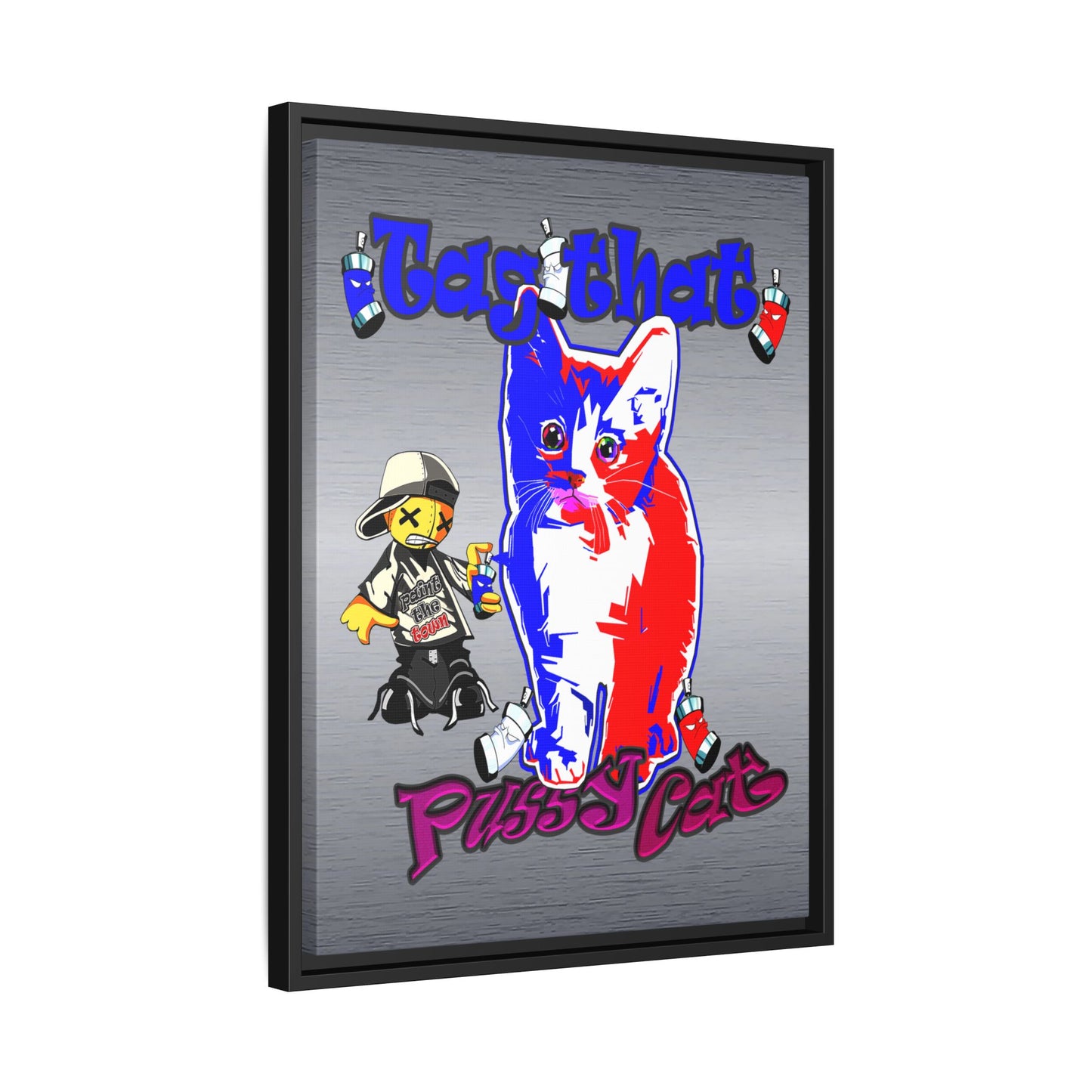 tag that - framed canvas art (brushed nickel)