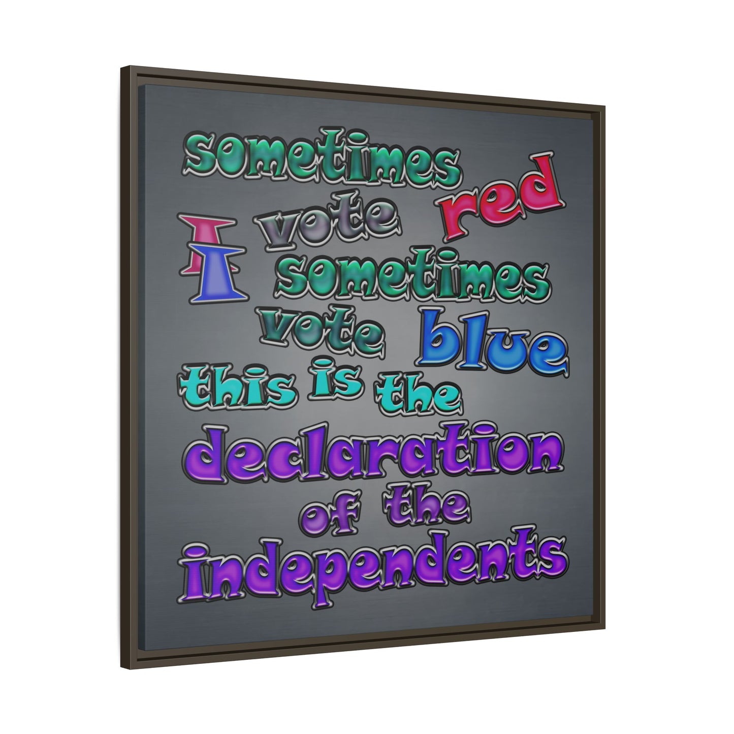 declaration of the independents - framed canvas art (grey-light grey)