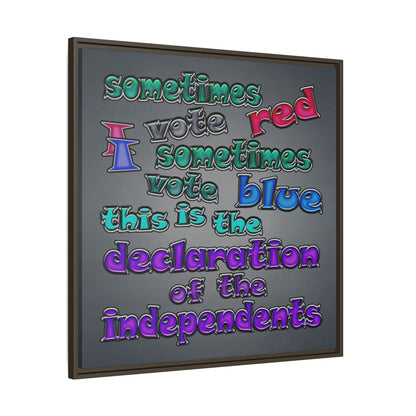 declaration of the independents - framed canvas art (grey-light grey)