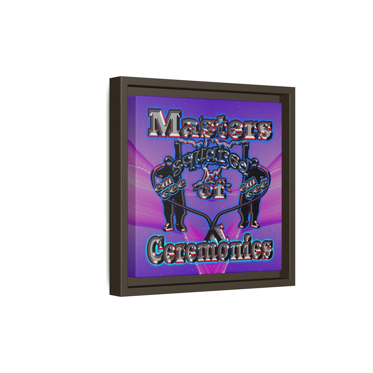 em cee squared - framed canvas art (purple-pink wave)