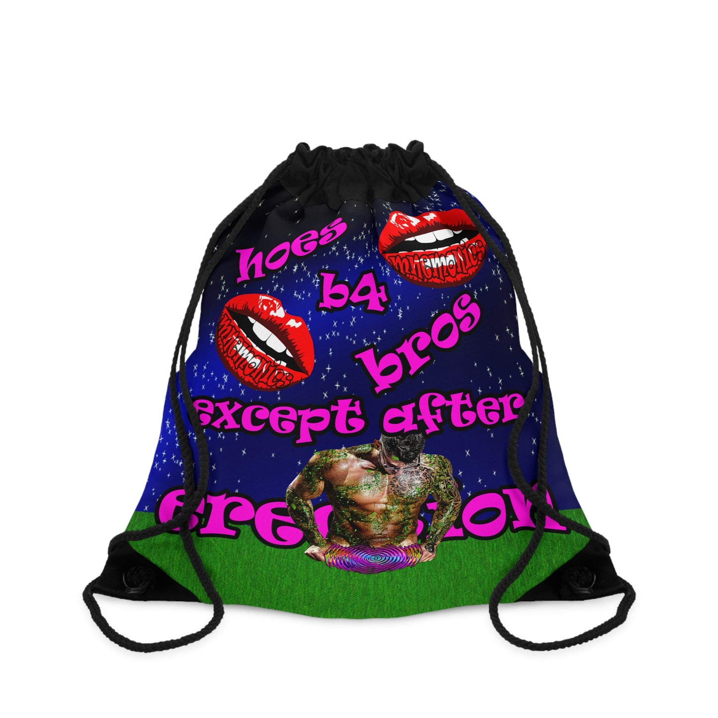 hoes b4 bros - Drawstring Bag ('snoops' background)