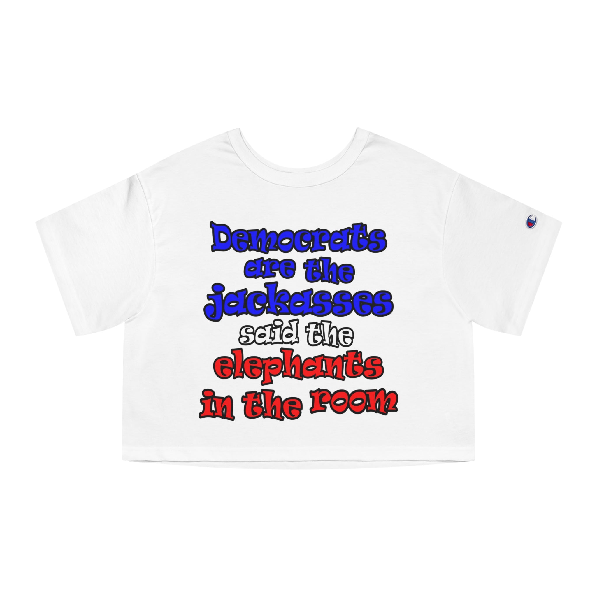 donkeys and elephants - Champion Women's Heritage Cropped T-Shirt