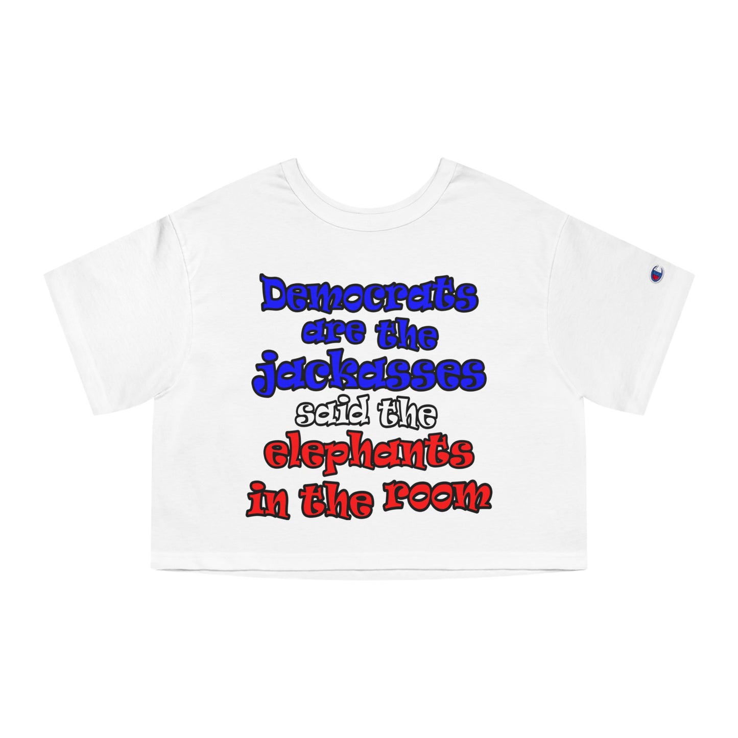 donkeys and elephants - Champion Women's Heritage Cropped T-Shirt