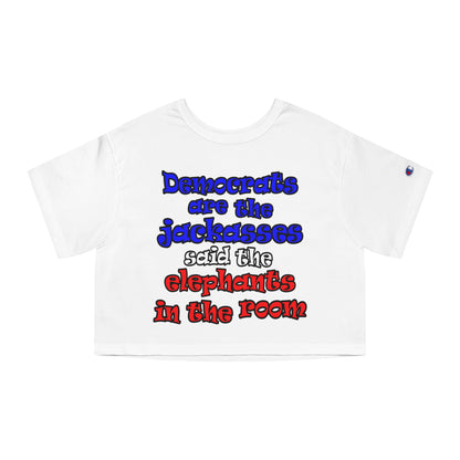 donkeys and elephants - Champion Women's Heritage Cropped T-Shirt