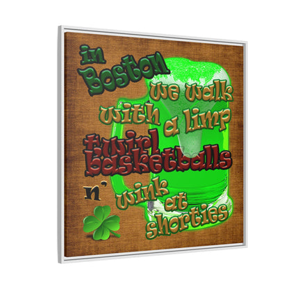 celtics logo - framed canvas art (brown papyrus)