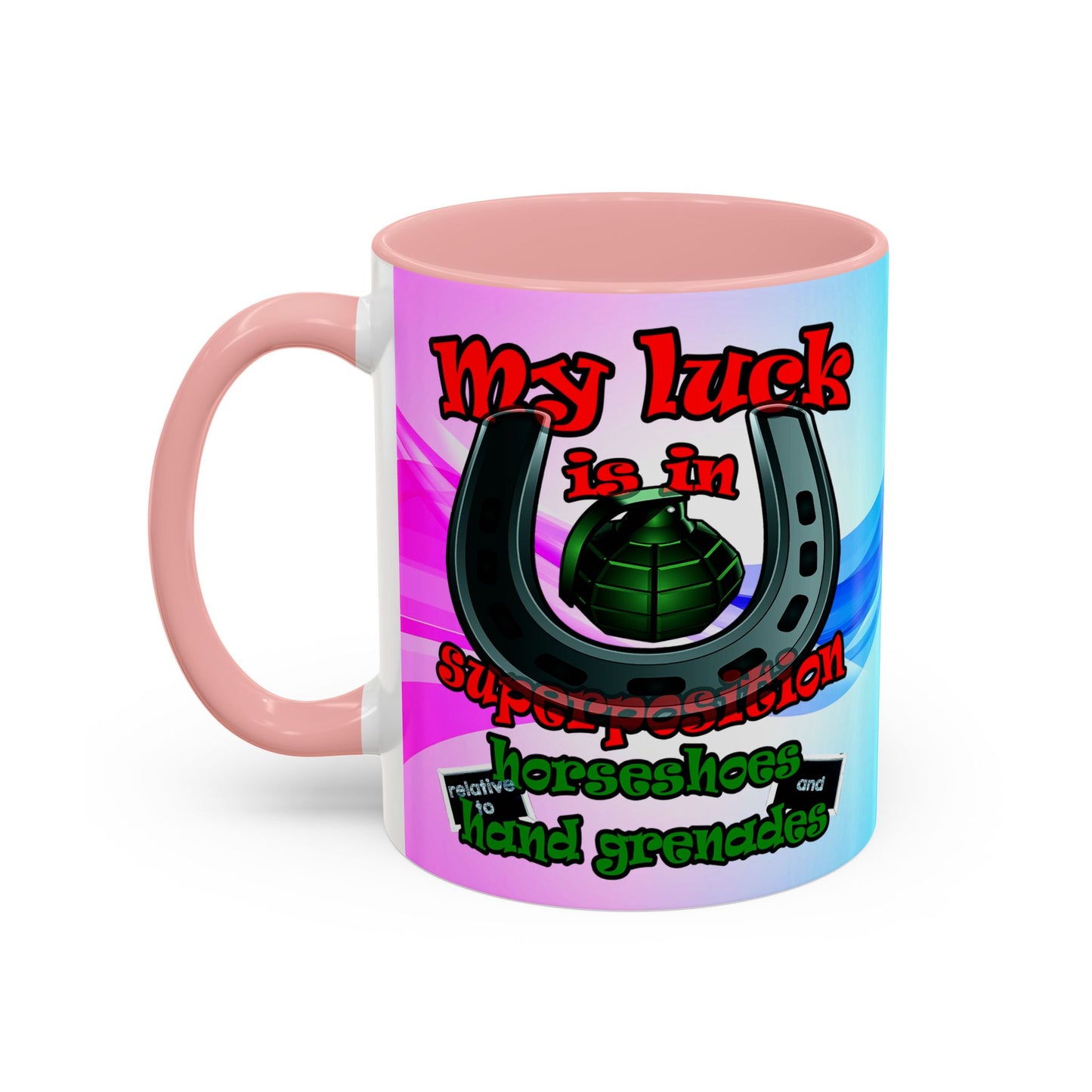 my luck - Accent Mug (light blue-pink wave)