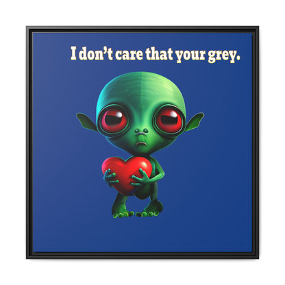 I don't care that your grey - framed canvas art (dark blue)