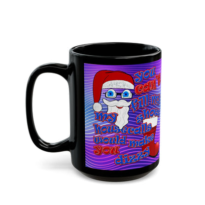 santa's shoes - Black Mug (purple wave)