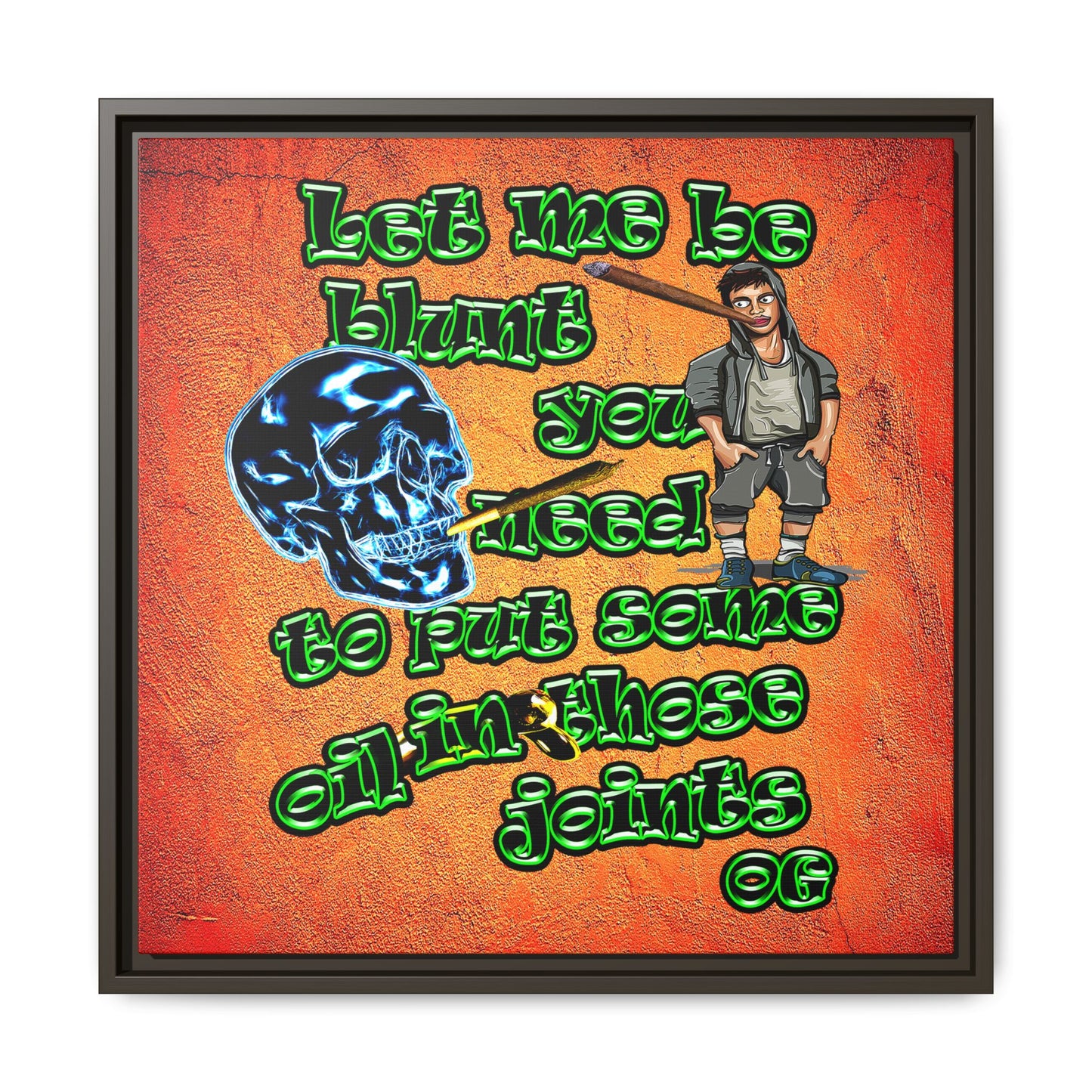 og - framed canvas art (burnt orange)