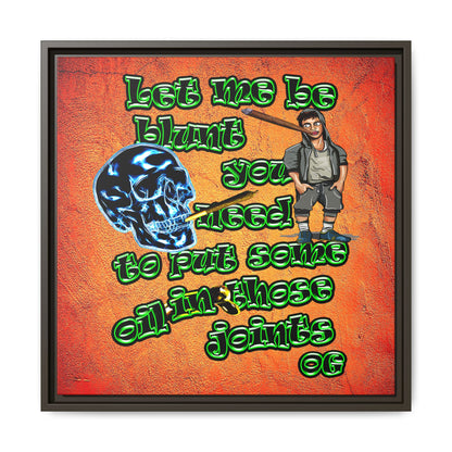 og - framed canvas art (burnt orange)