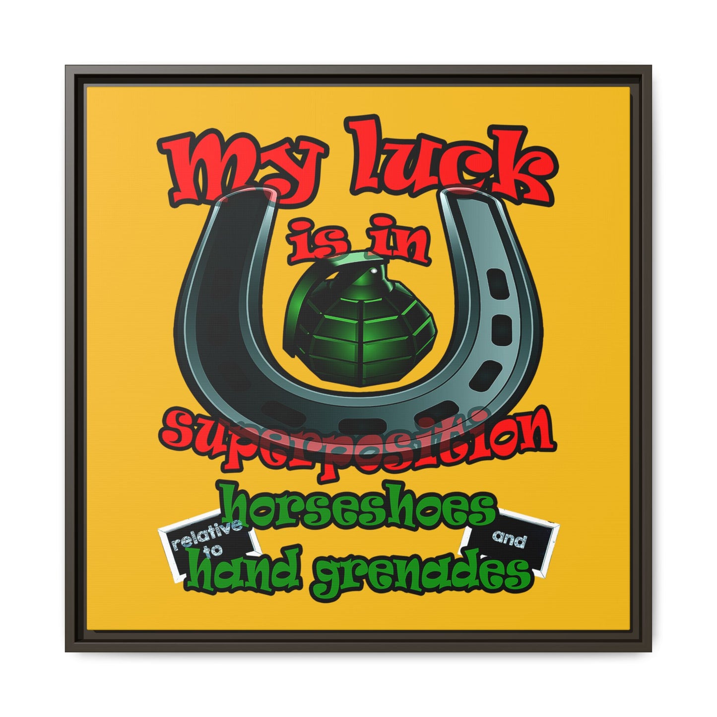 my luck - framed canvas art (yellow)