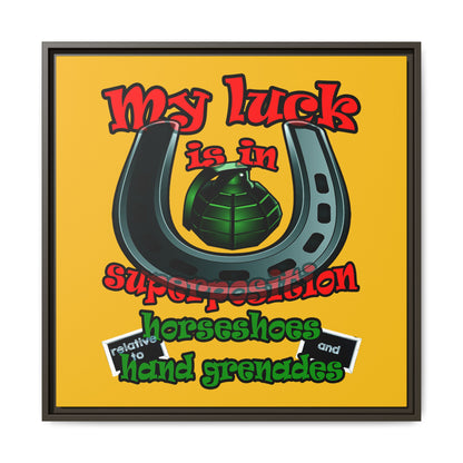 my luck - framed canvas art (yellow)