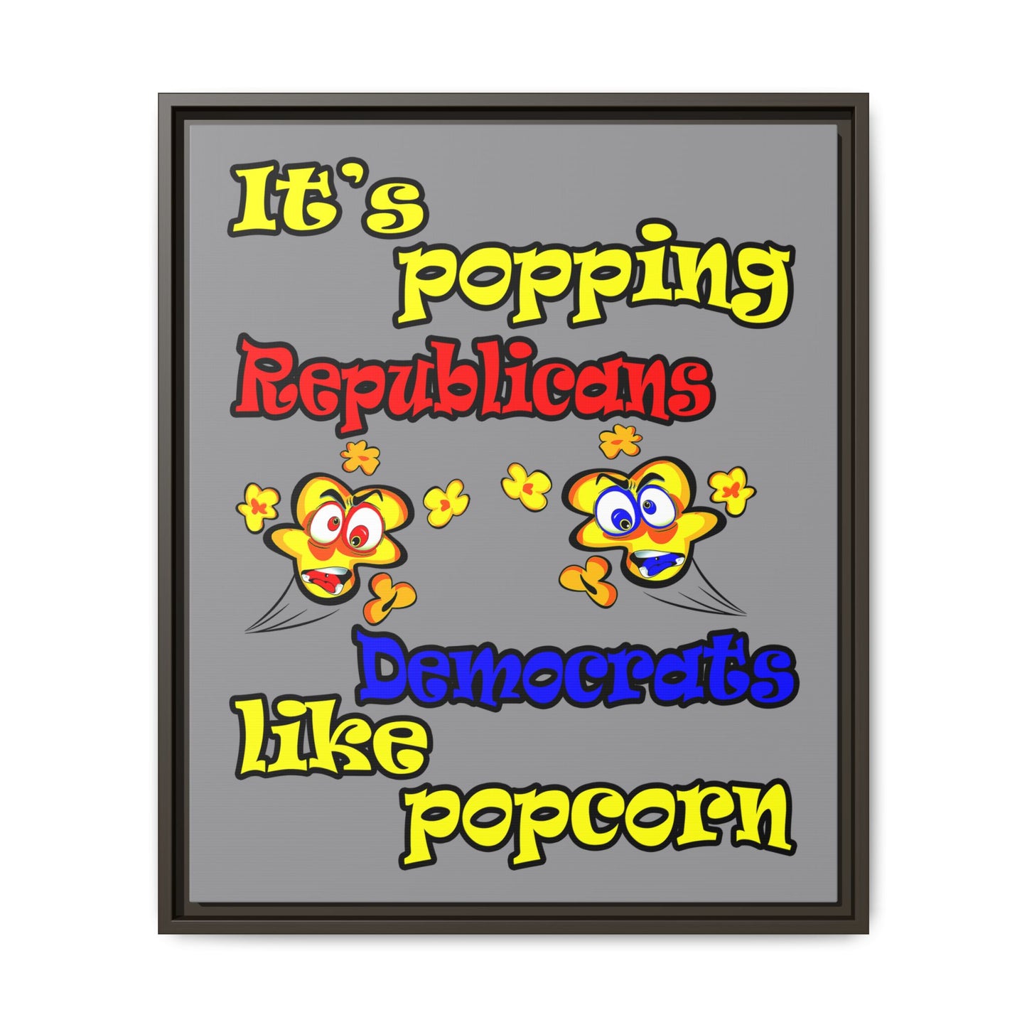 popping like popcorn - framed canvas art (grey)