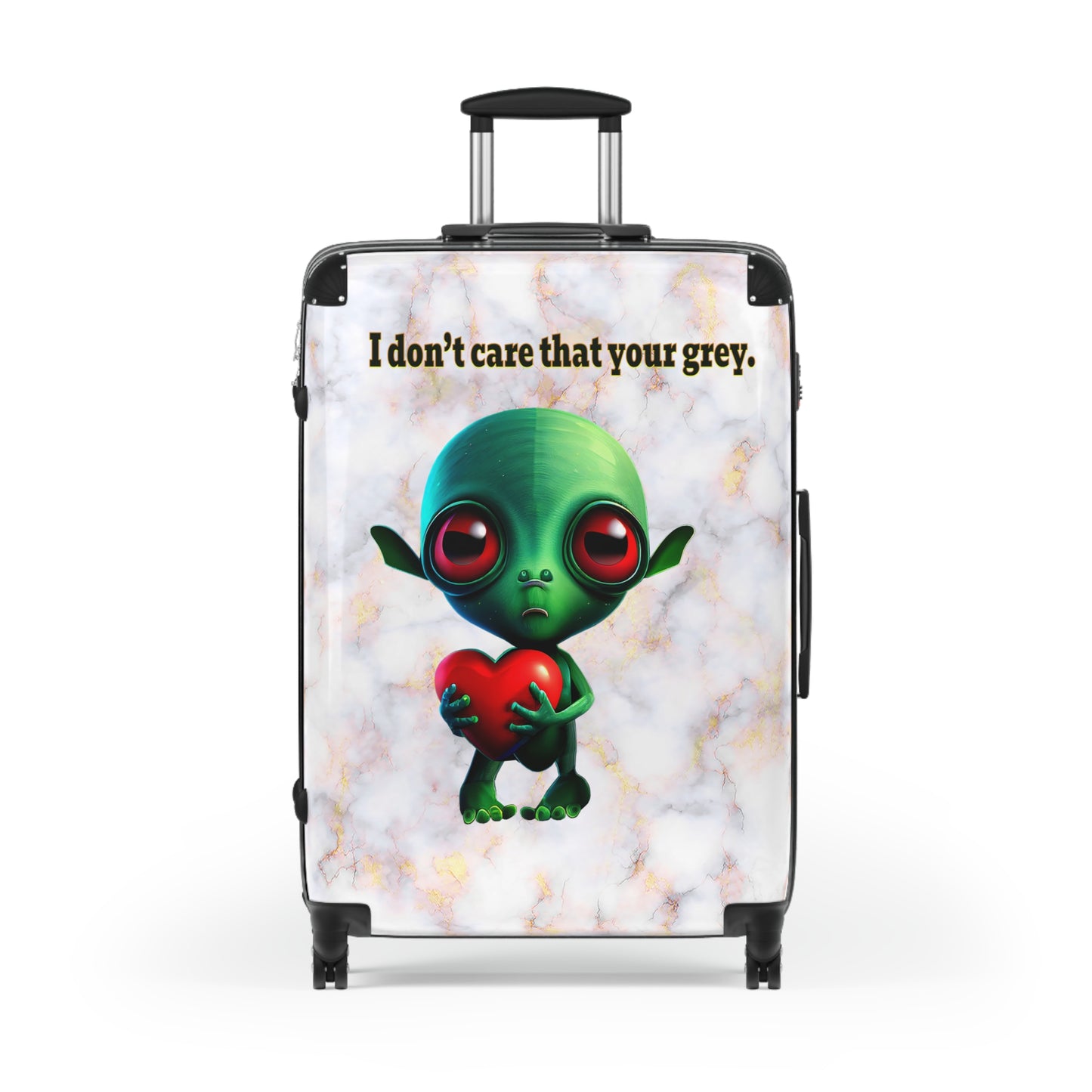 I don't care that your grey - Suitcase (white marble)