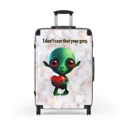 I don't care that your grey - Suitcase (white marble)