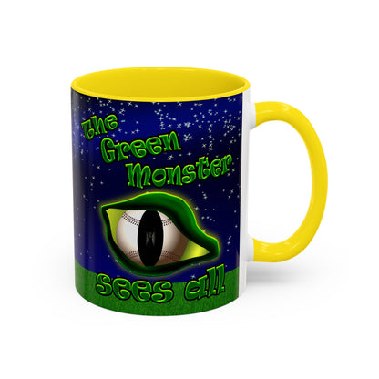 green monster - Accent Mug ('snoops' background)