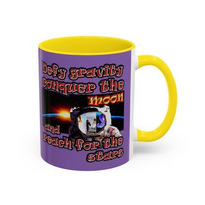 defy conquer reach - Accent Mug (light purple)