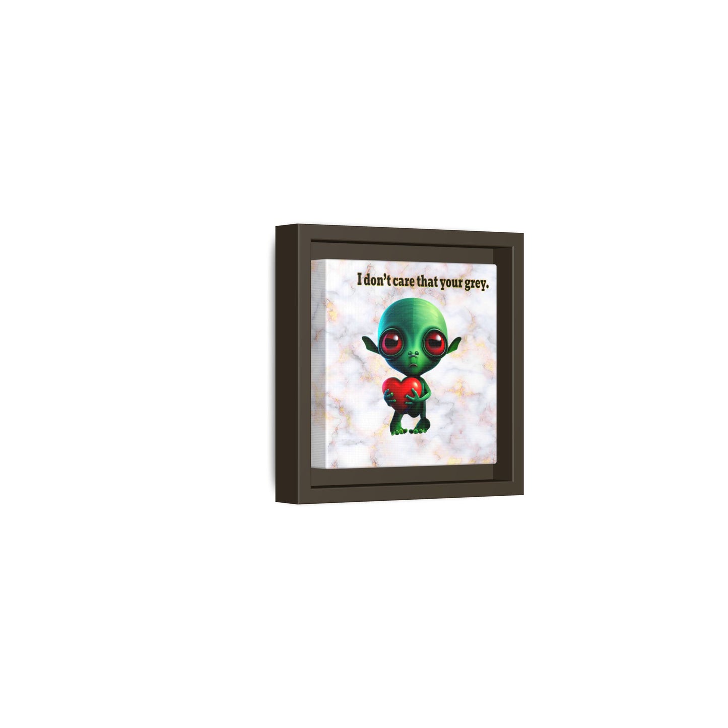 I don't care that your grey - framed canvas art (white marble)