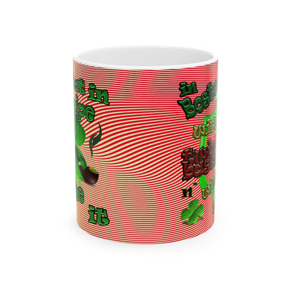 celtics logo - White Mug (yellow-orange wave)