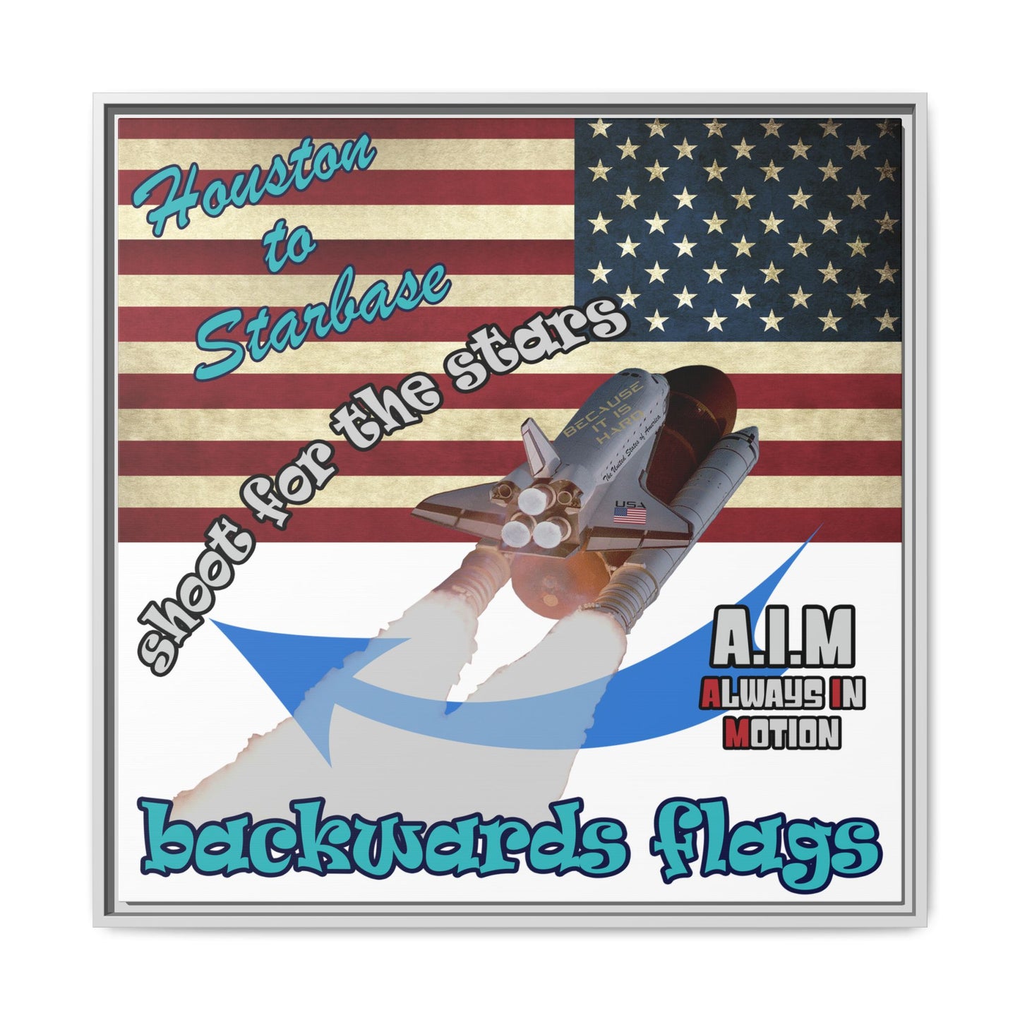 shoot for the stars - framed canvas art (white)