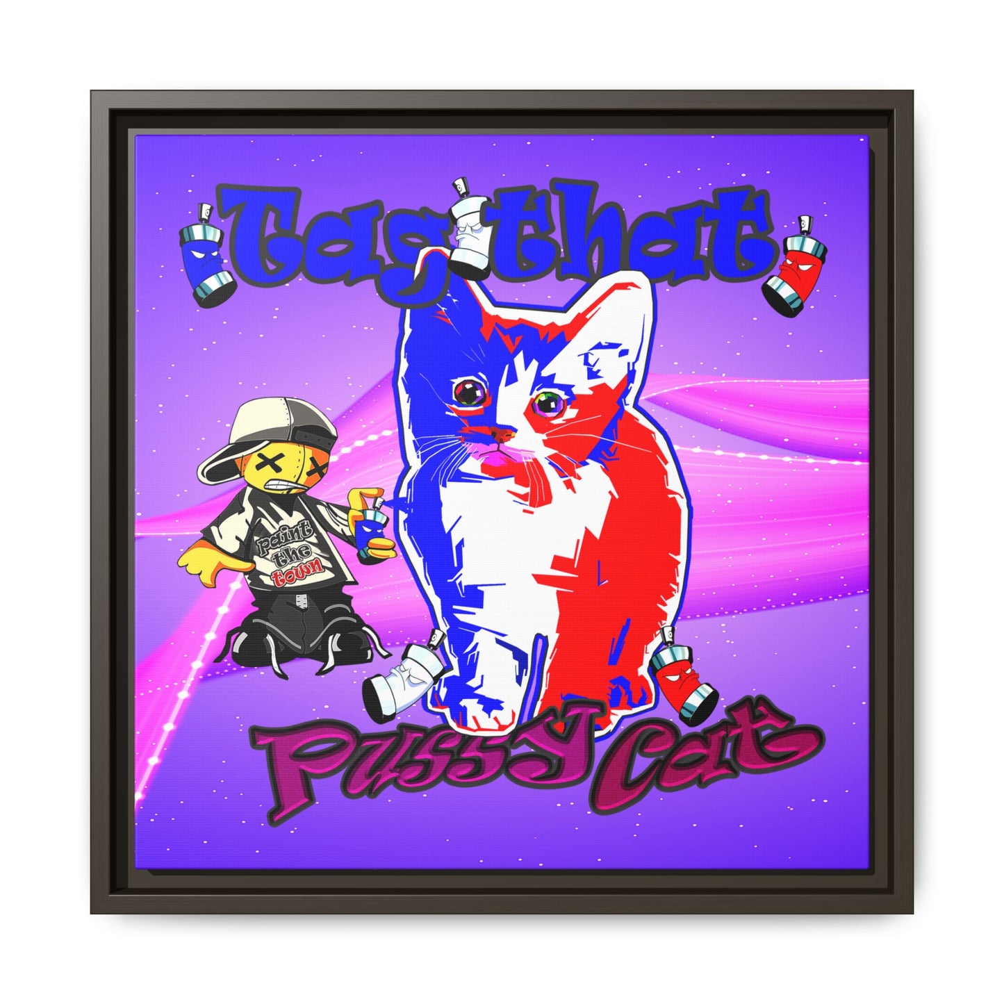 tag that - framed canvas art (purple-pink wave)