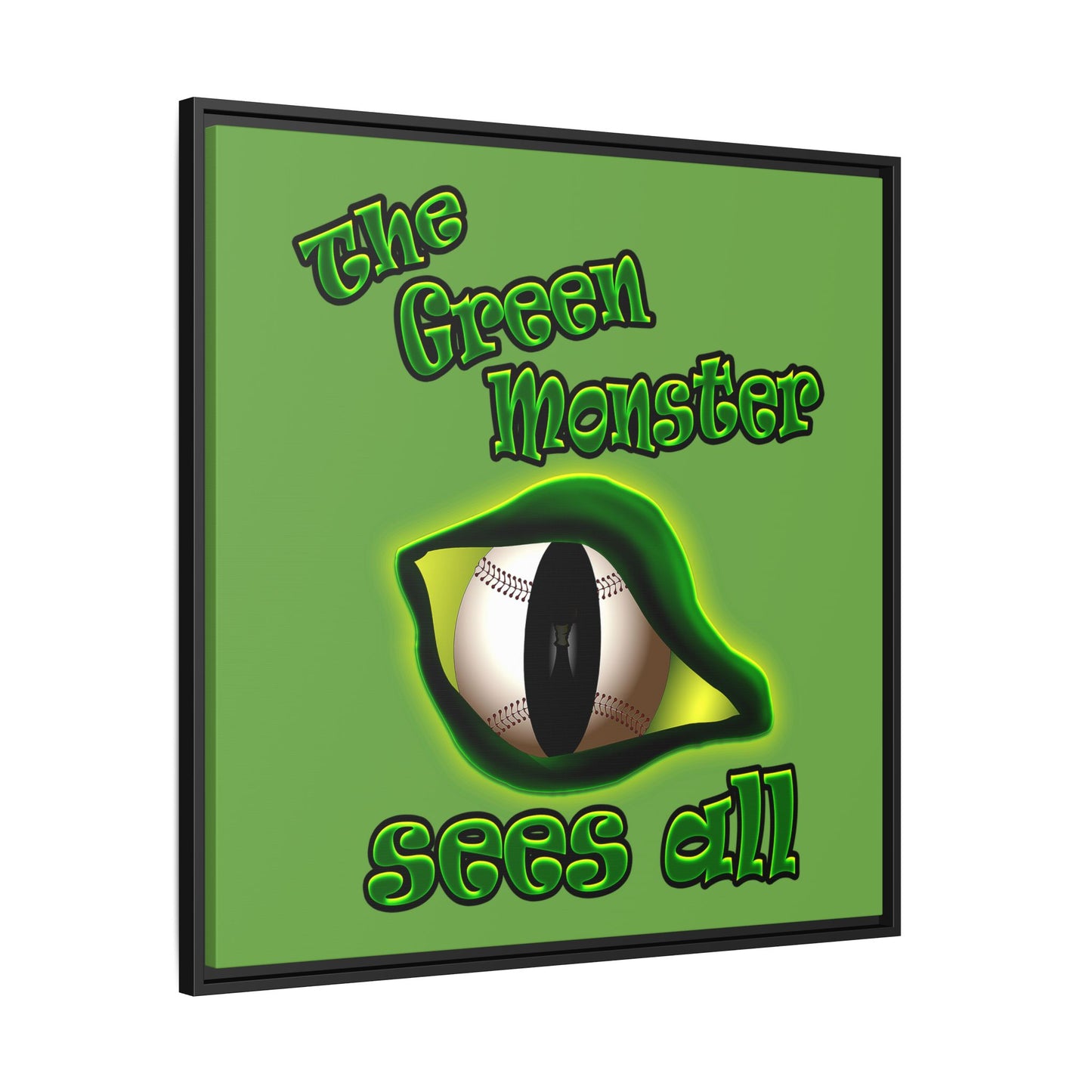 green monster - framed canvas art (green)