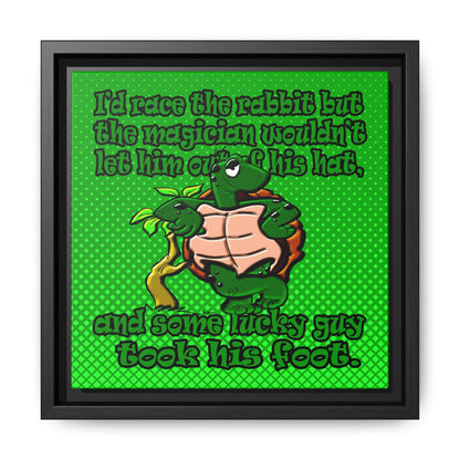 turtle race - framed canvas art (logo green)