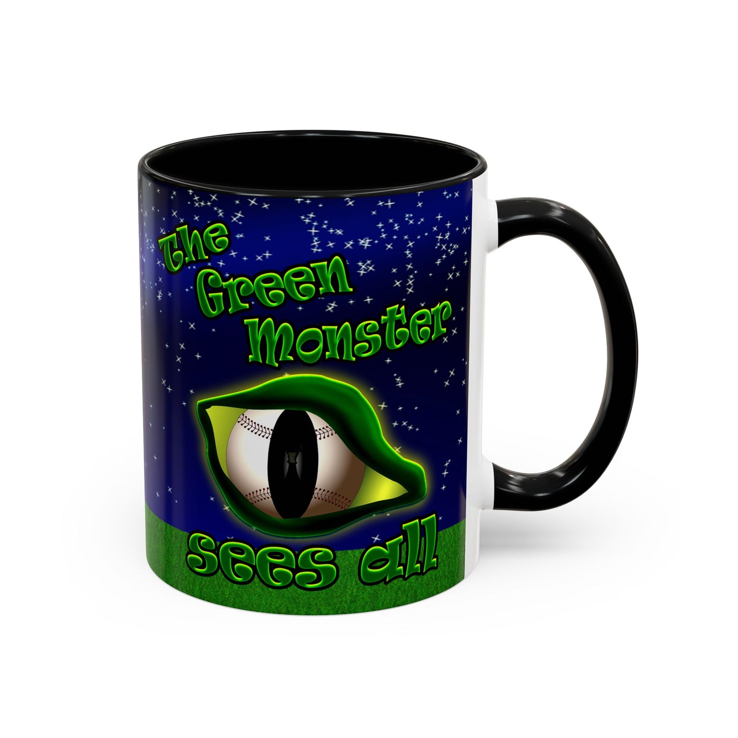 green monster - Accent Mug ('snoops' background)