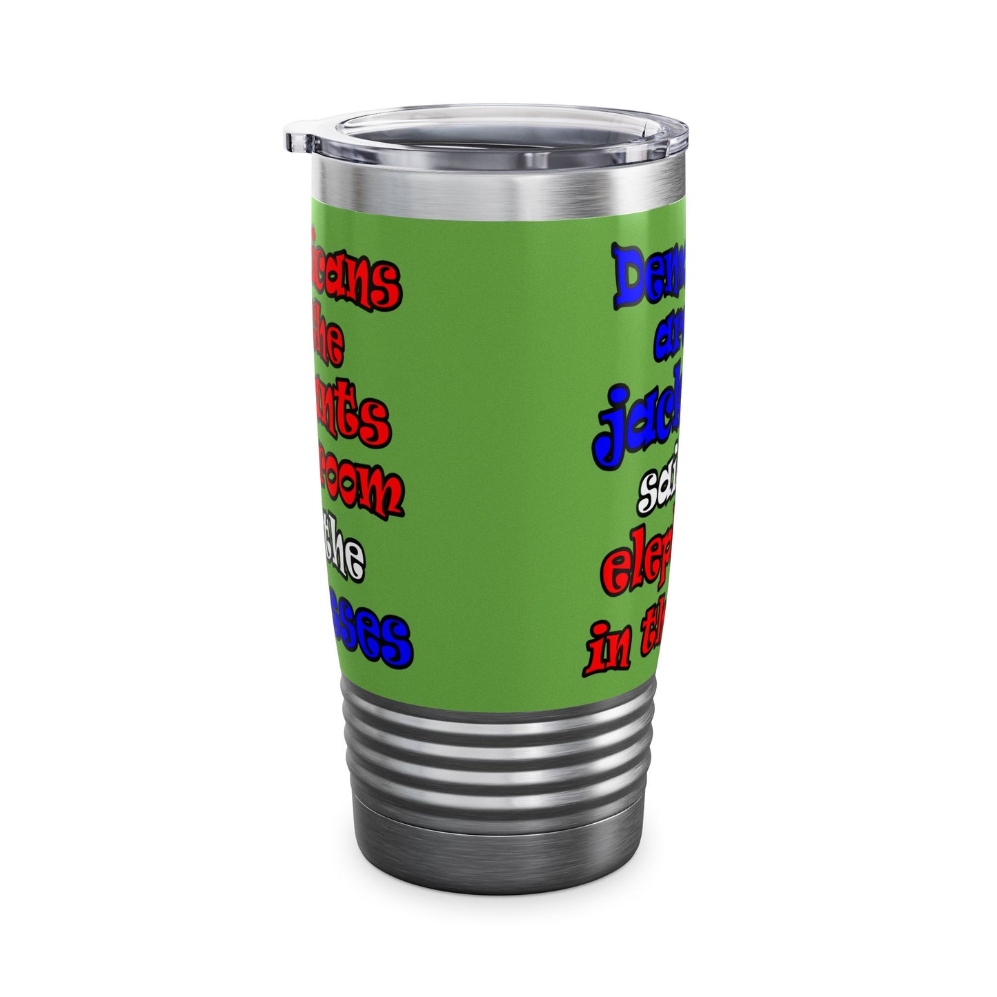 donkeys and elephants - Ringneck Tumbler, 20oz (green)