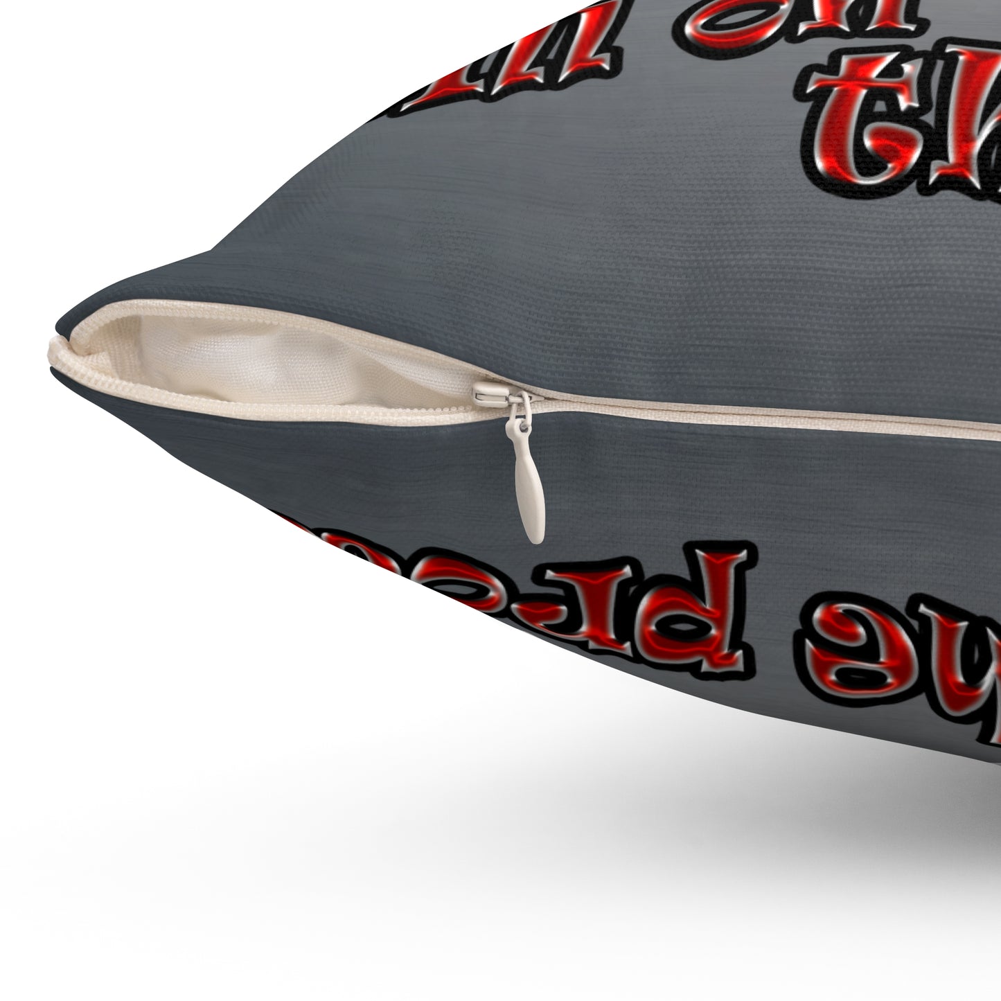 schrodinger's cat - Spun Polyester Square Pillow - (grey-light grey)